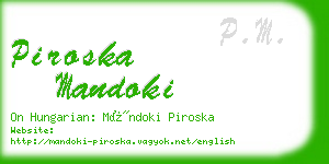 piroska mandoki business card